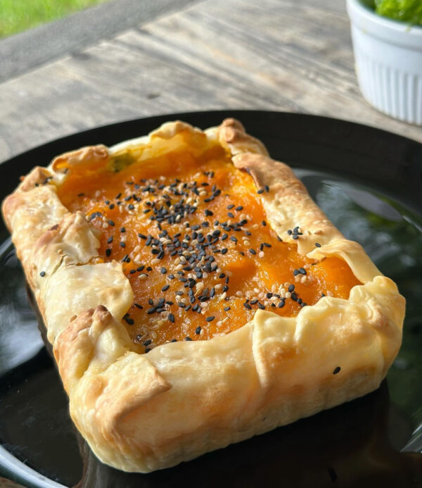 Tarta tricolor (acelga calabaza y queso)